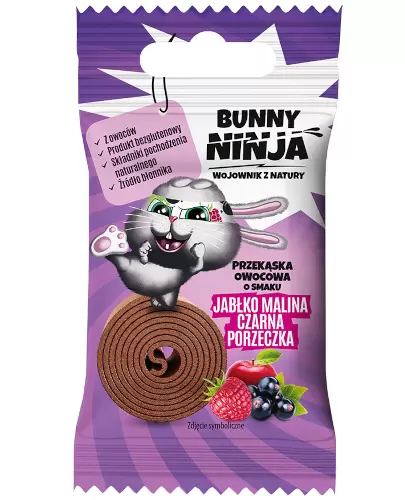Bunny Ninja przekąska owocowa o smaku jabłko malina czarna porzeczka 15 g zdjęcie