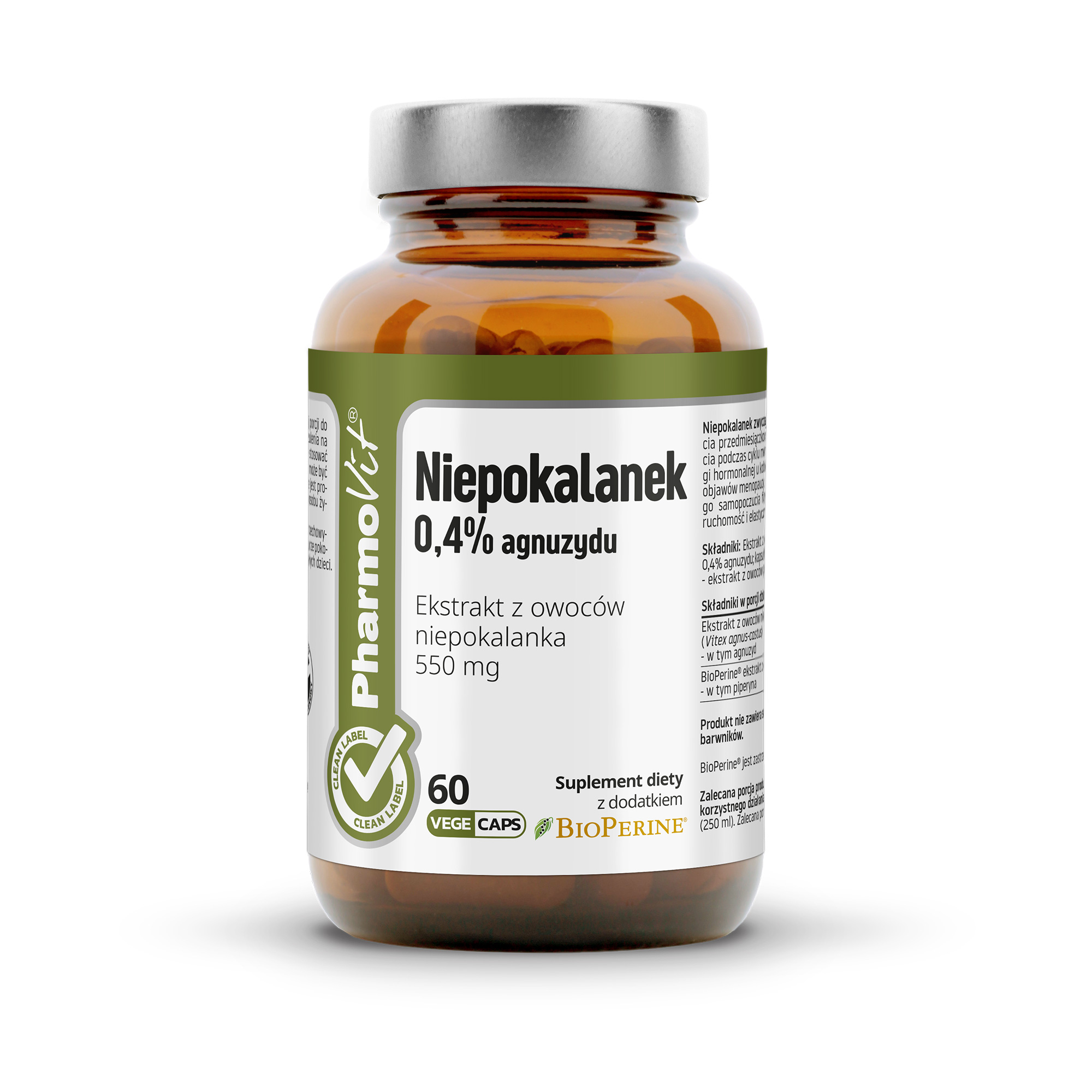 Pharmovit Niepokalanek 0,4% agnuzydu, kapsułki, 60 sztuk zdjęcie