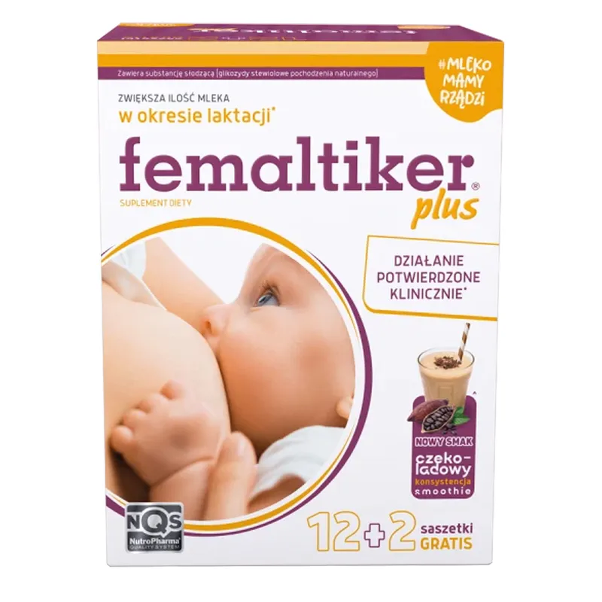 Femaltiker plus smak czekoladowy, saszetki, 14 sztuk zdjęcie