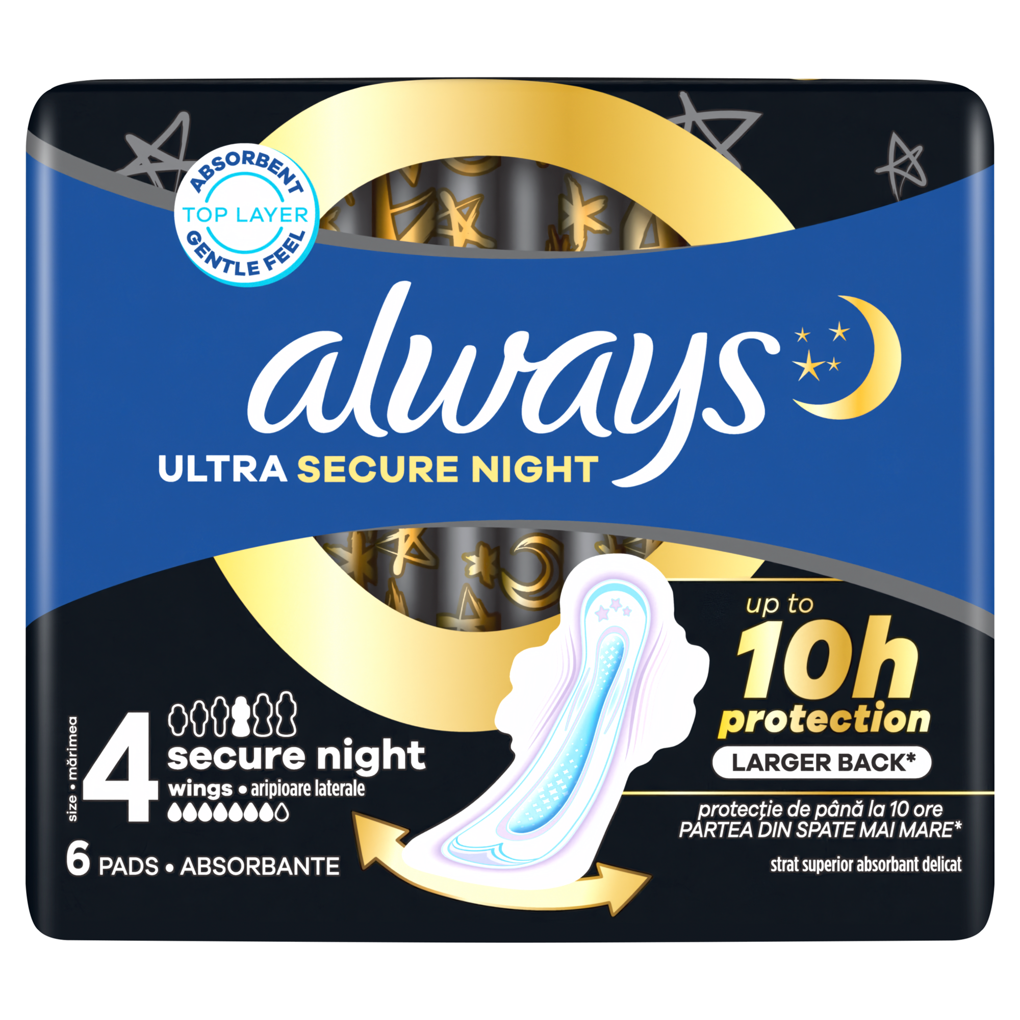 Always Ultra Secure Night Podpaski ze skrzydełkami, 6 sztuk zdjęcie
