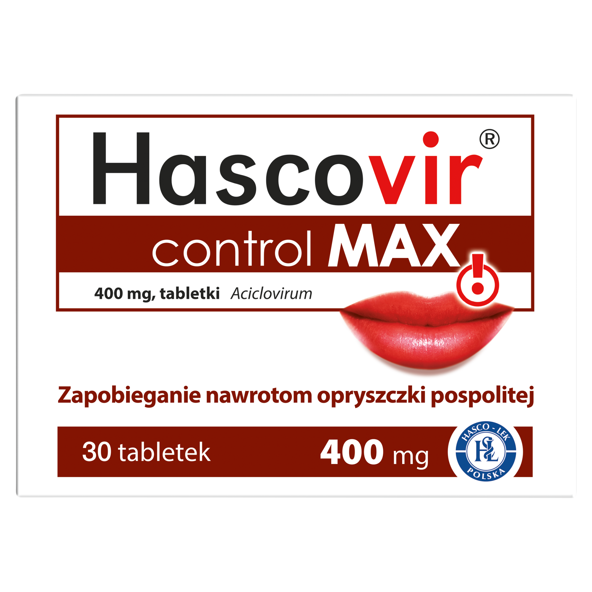 Hascovir control MAX, 400 mg, tabletki, 30 sztuk zdjęcie