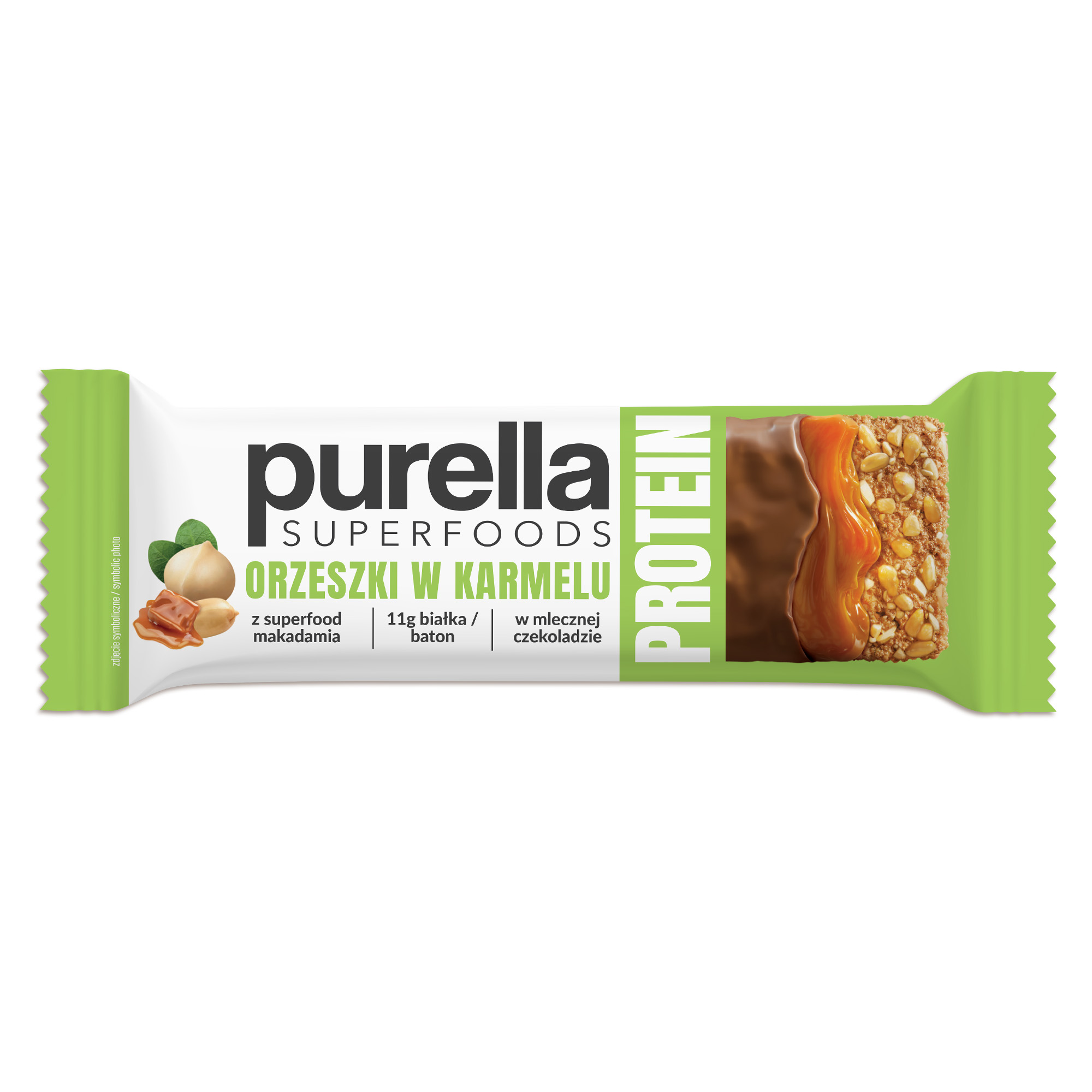 Purella Superfoods Protein bar baton proteinowy orzeszki w karmelu, 45g zdjęcie