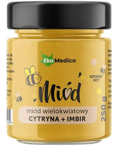 EkaMedica miód wielokwiatowy z cytryną, imbirem i naturalną witaminą C 250 g zdjęcie