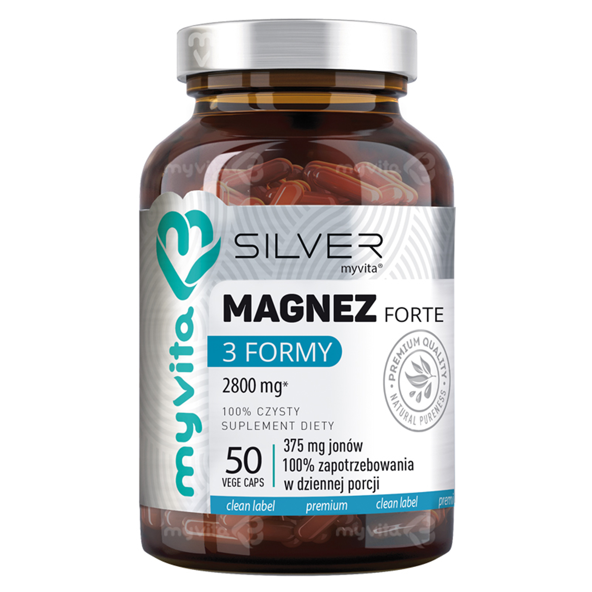MyVita, Magnez Forte 3 Formy Silver Pure 100%, kapsułki, 50 sztuk