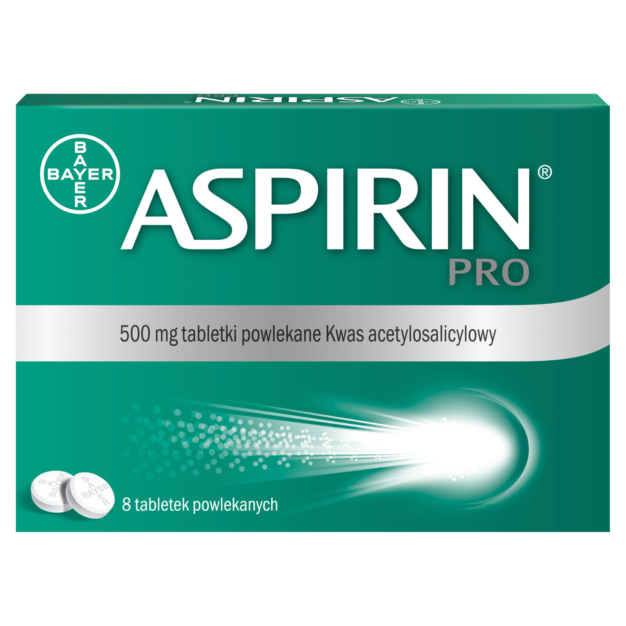 Aspirin Pro 500 mg 8 tabletek powlekanych zdjęcie