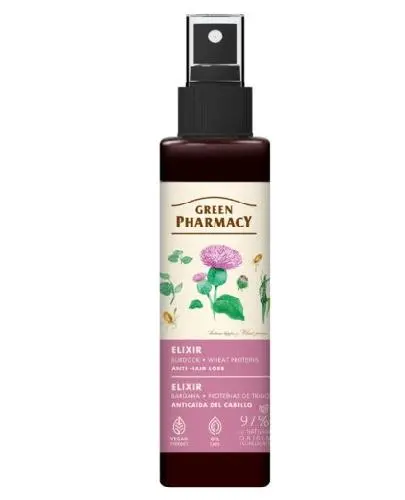 Green Pharmacy Eliksir przeciw wypadaniu włosów z łopianu i protein pszenicy, 150 ml zdjęcie