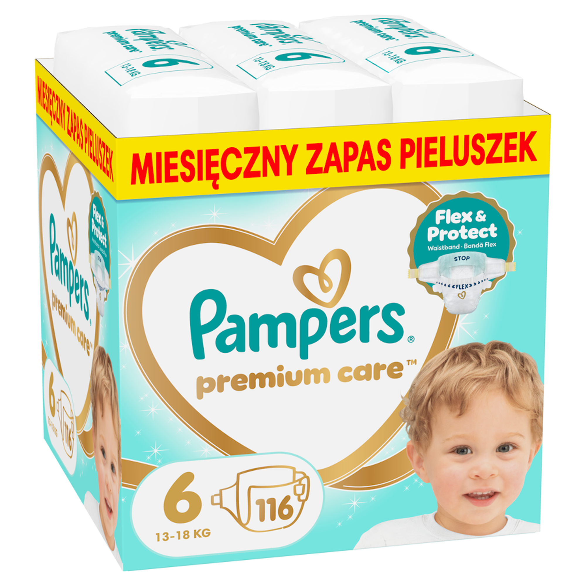Pampers Premium Care pieluszki rozmiar 6, 13 kg-18 kg, 116 sztuk zdjęcie