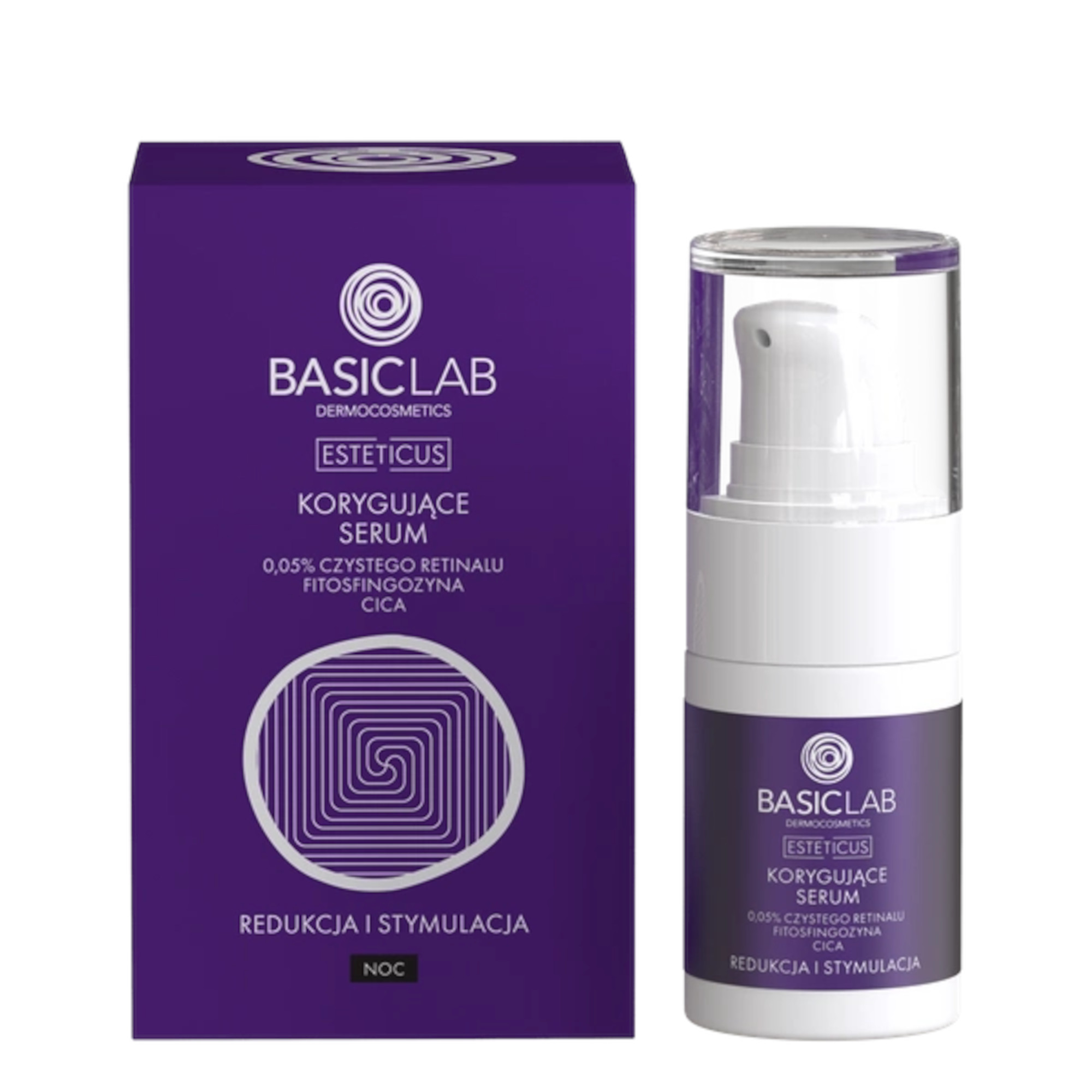 Basiclab, Korygujące serum 0,05% czystego retinalu, fitosfingozyna, 15 ml