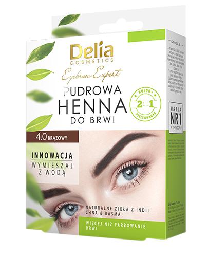 Delia Eyebrow Expert Pudrowa henna do brwi 4.0 brązowy - 4 g - cena, opinie, wskazania zdjęcie