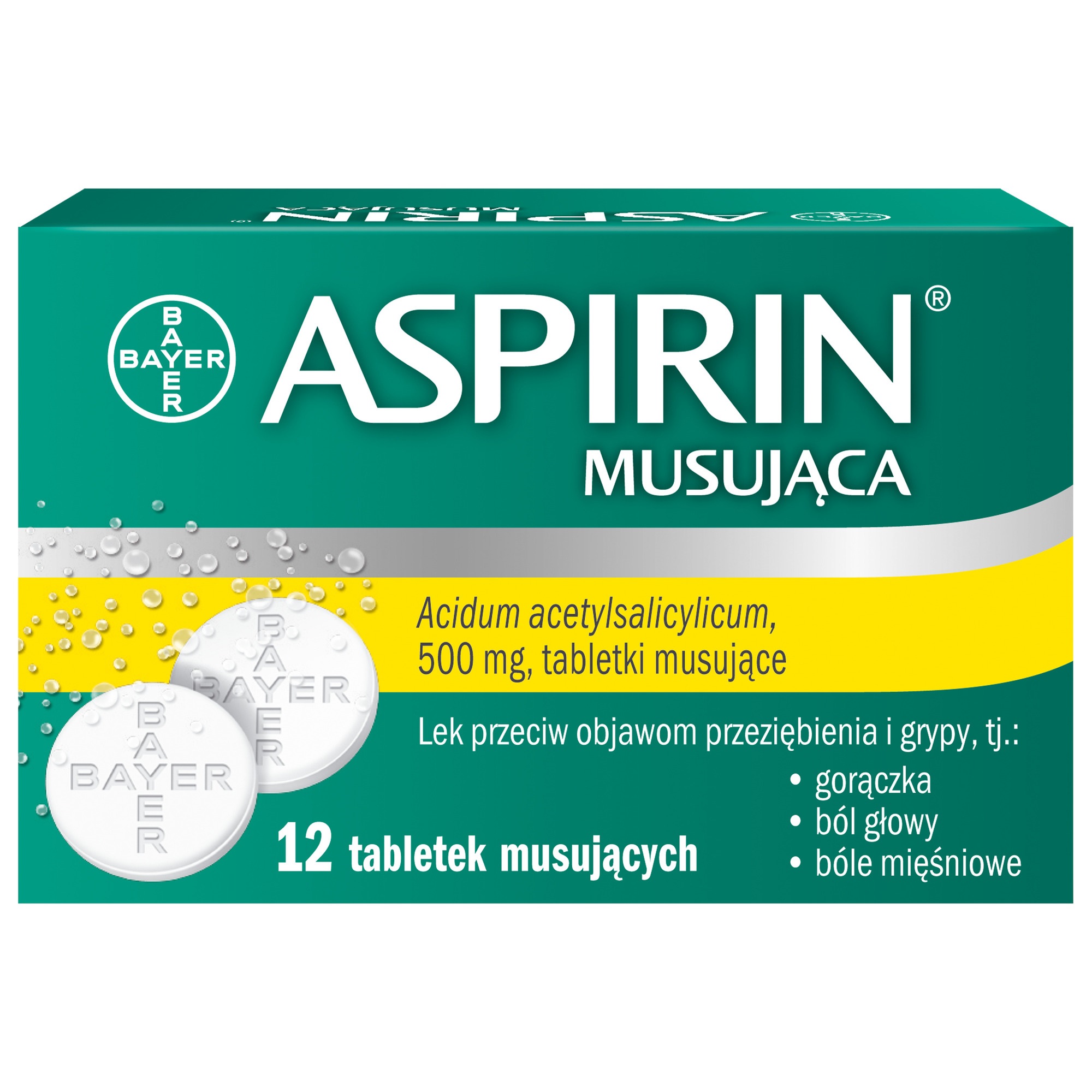 Aspirin Musująca 500mg 12 tabletek musujących zdjęcie