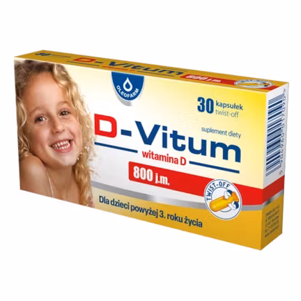 D-VITUM Witamina D 800 j.m, kapsułki twist-off, 30 sztuk zdjęcie