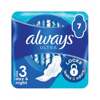 Always Ultra Night 3 Podpaski ze skrzydełkami, 7 sztuk