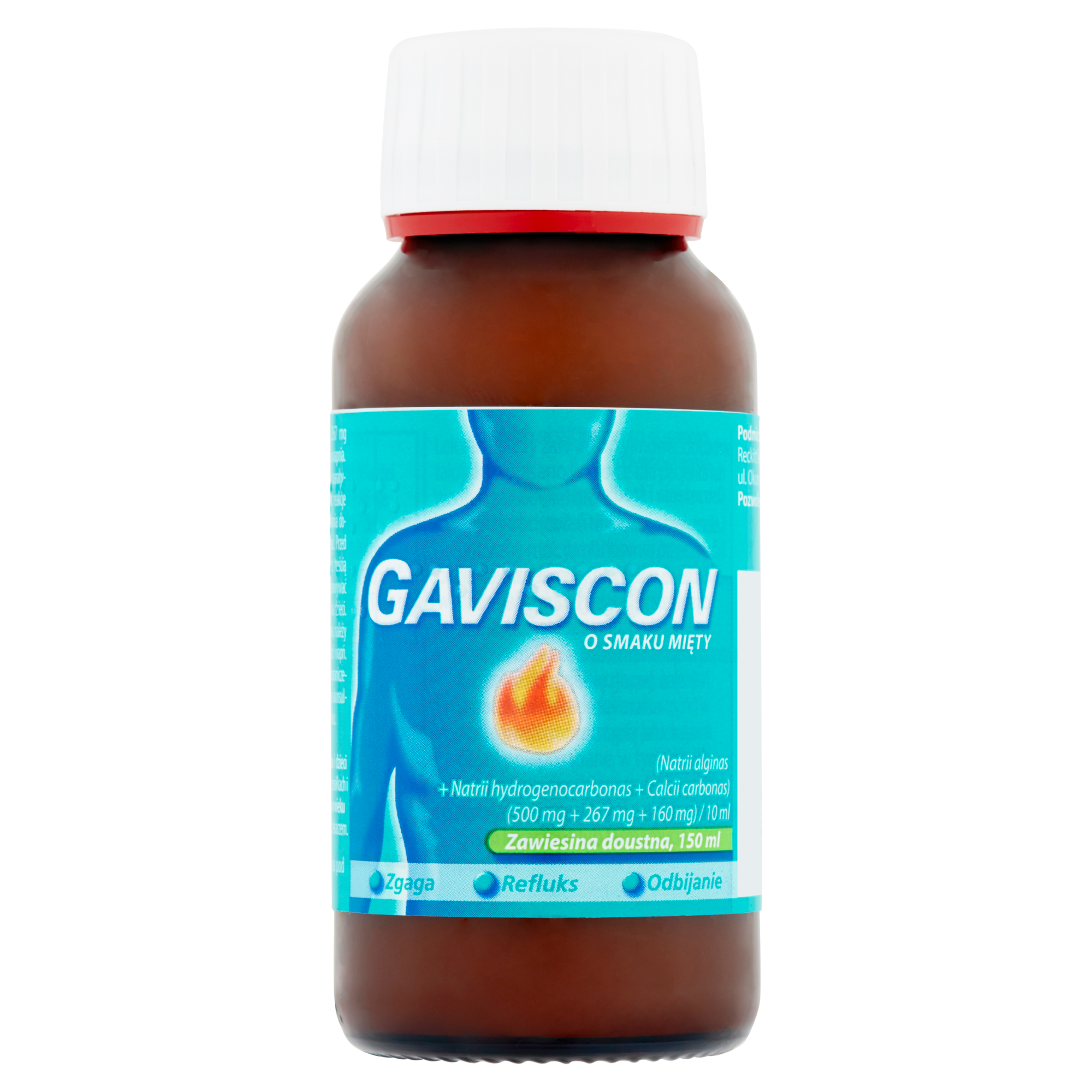 GAVISCON Zawiesina doustna, 150 ml, na zgagę, cena, opinie, właściwości  zdjęcie