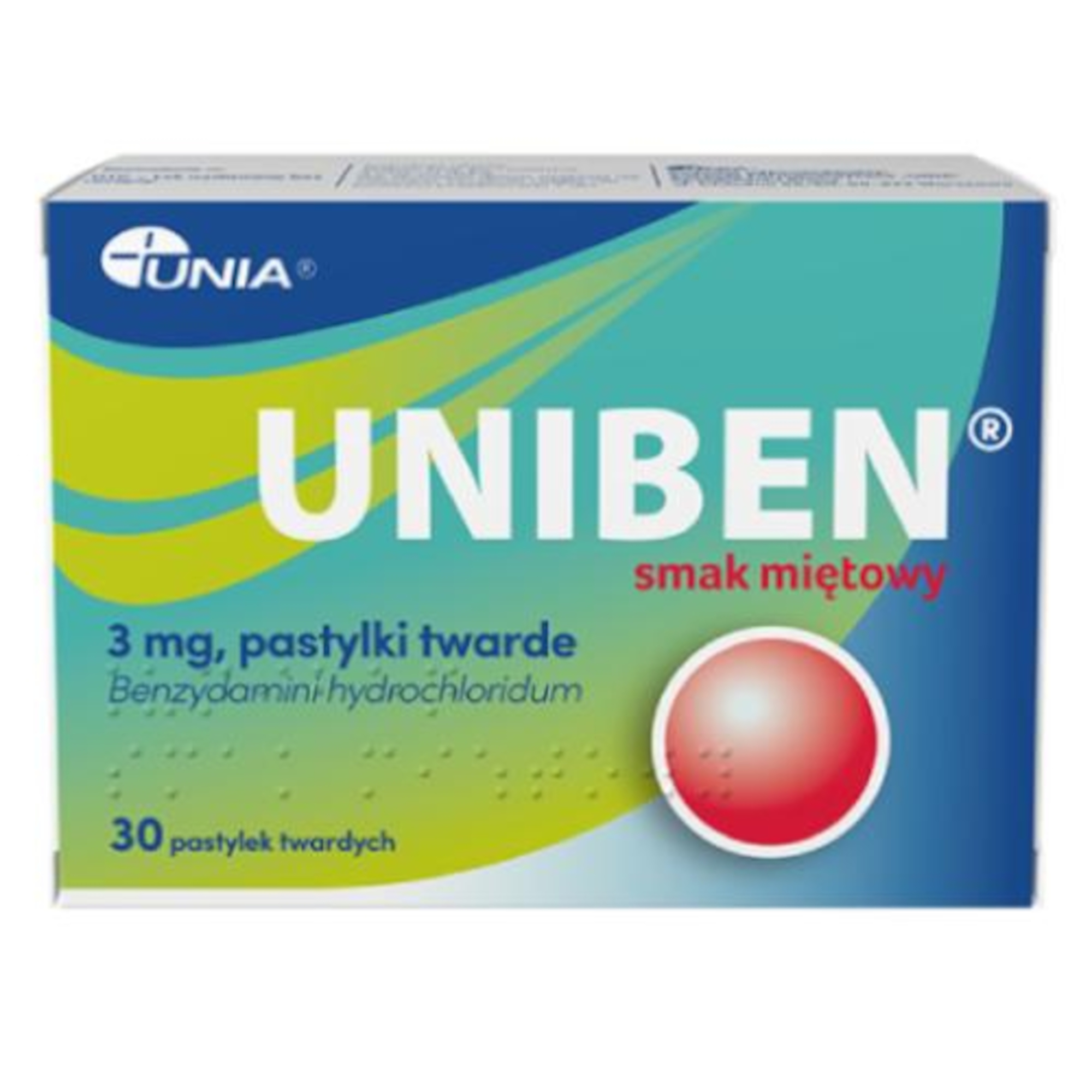 Uniben smak miętowy, 3 mg, pastylki twarde, 30 sztuk zdjęcie