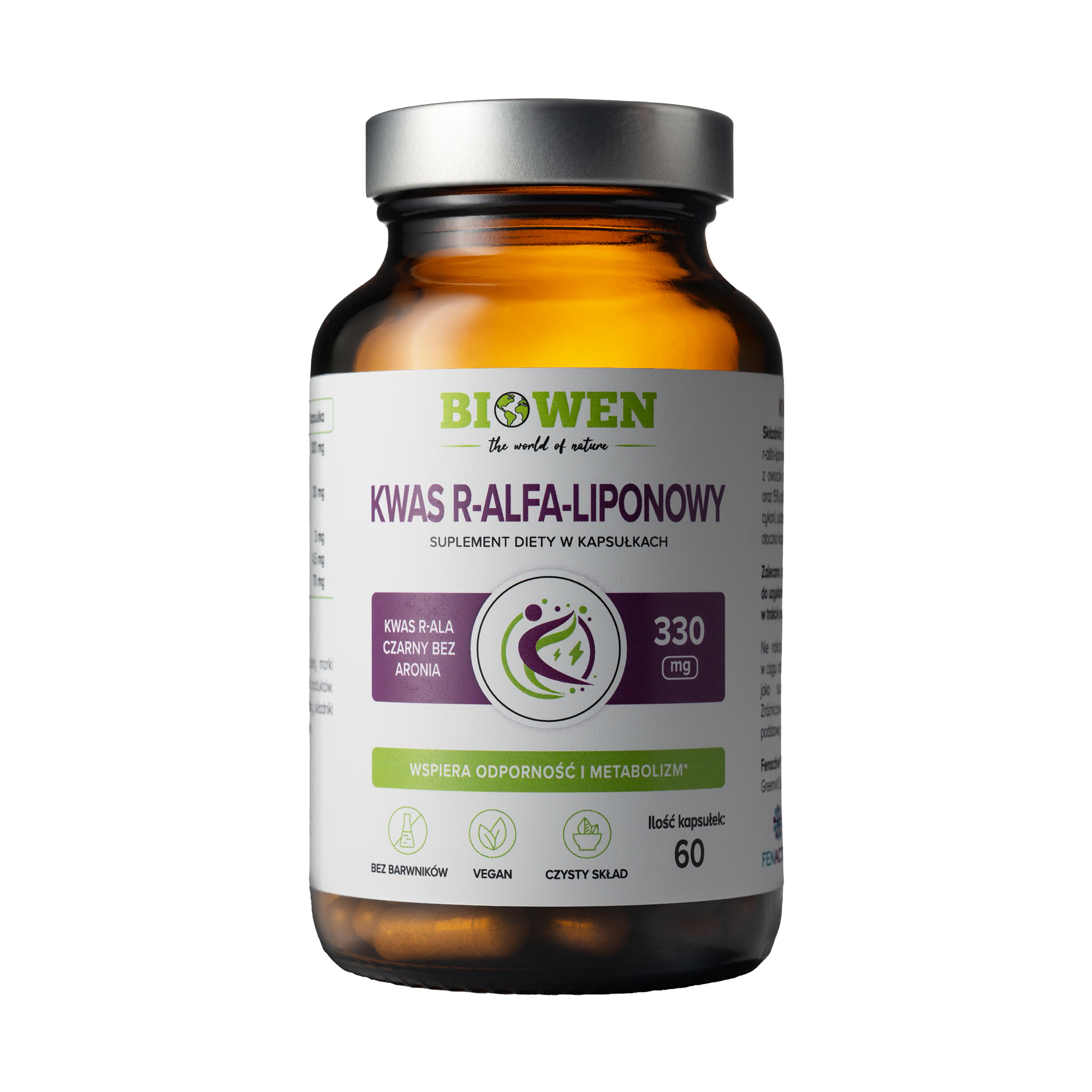 Biowen, kwas R-Alfa-Liponowy, 60 kapsułek zdjęcie