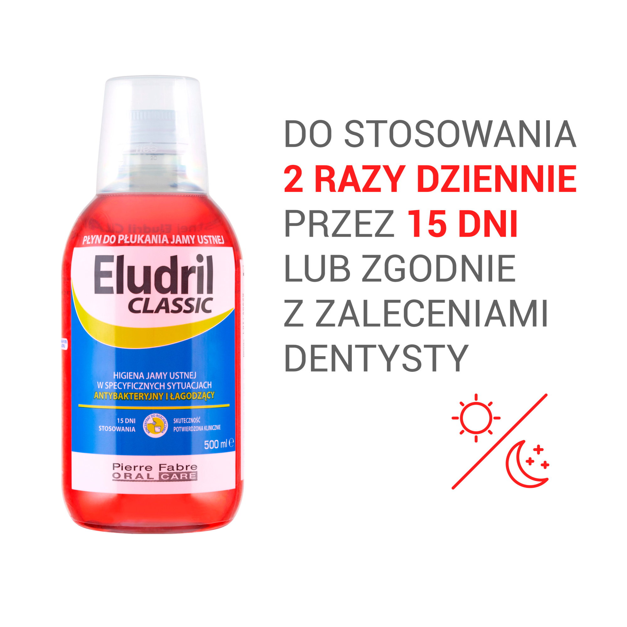 Eludril Classic płyn do płukania jamy ustnej, 500 ml