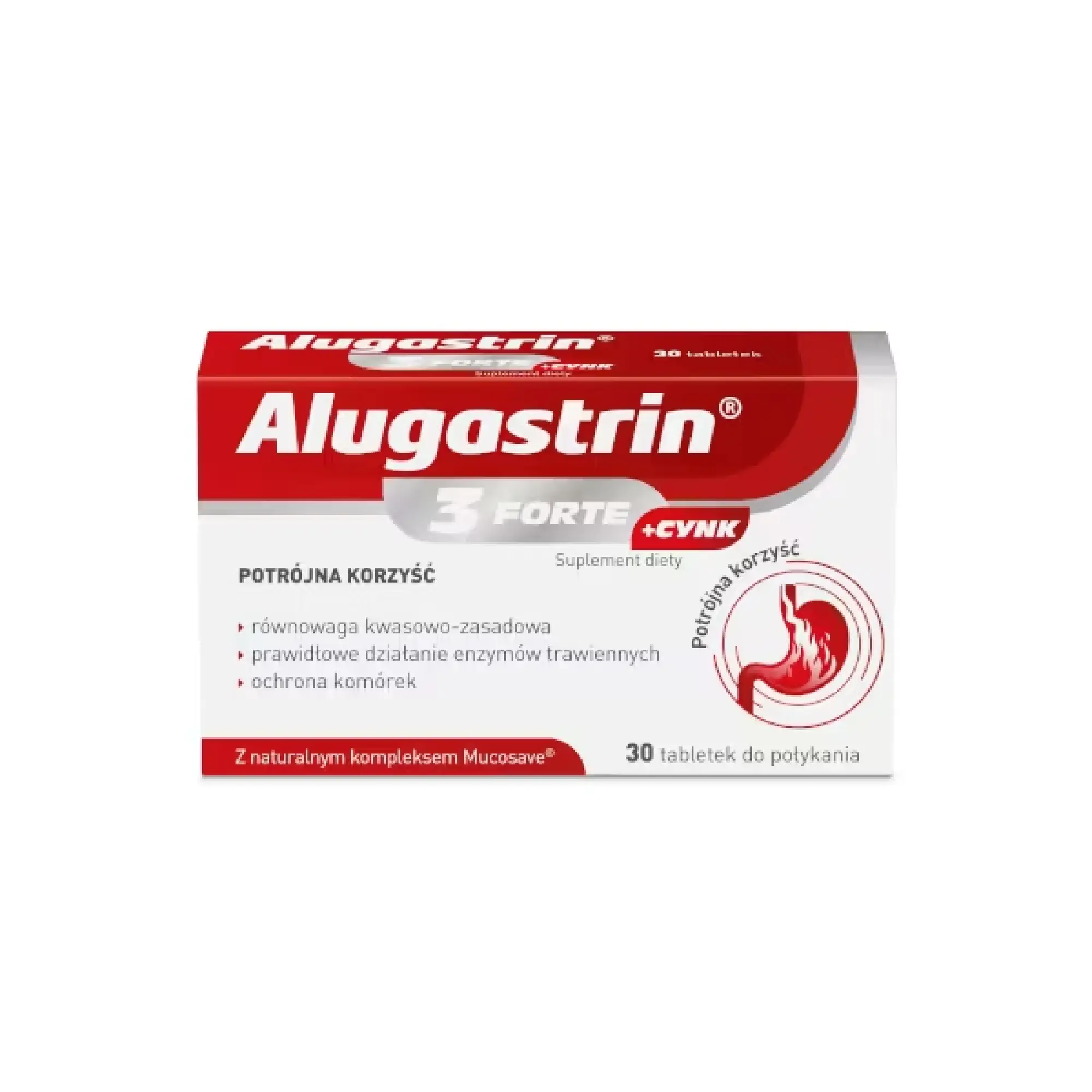 Alugastrin 3 Forte + Cynk, 30 tabletek zdjęcie