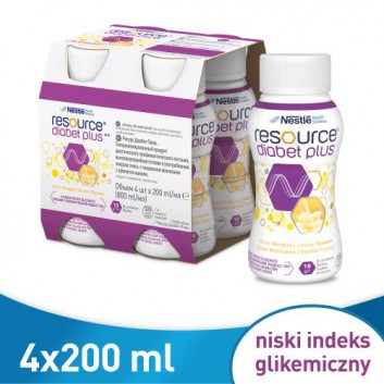 Resource Diabet Plus preparat odżywczy w płynie smak waniliowy 4x 200 ml