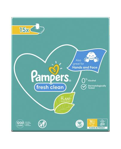 Pampers Fresh Clean, chusteczki nawilżane, 15 x 80 sztuk zdjęcie