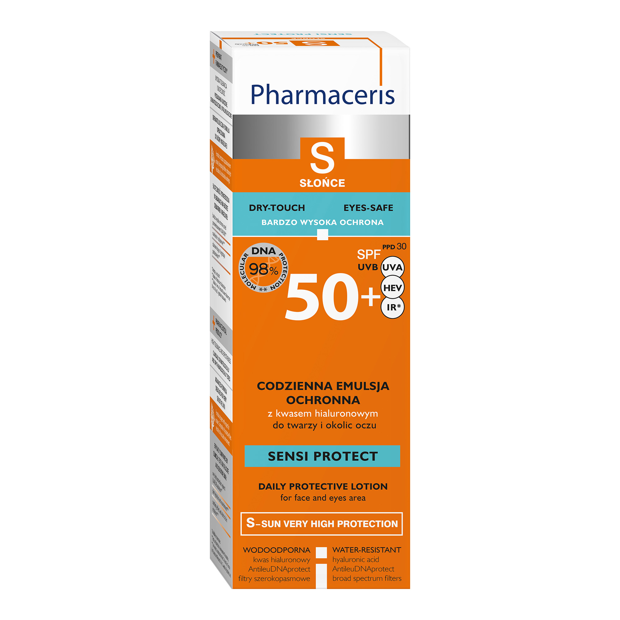Pharmaceris S SENSI PROTECT CODZIENNA EMULSJA OCHRONNA z kwasem hialuronowym do twarzy i okolic oczu SPF 50+, 50 ml zdjęcie