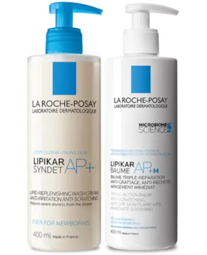 La Roche-Posay Lipikar  Syndet AP+ Krem myjący 400 ml + Baume AP+M Balsam regenerujący do ciała 400 ml [ZESTAW] zdjęcie