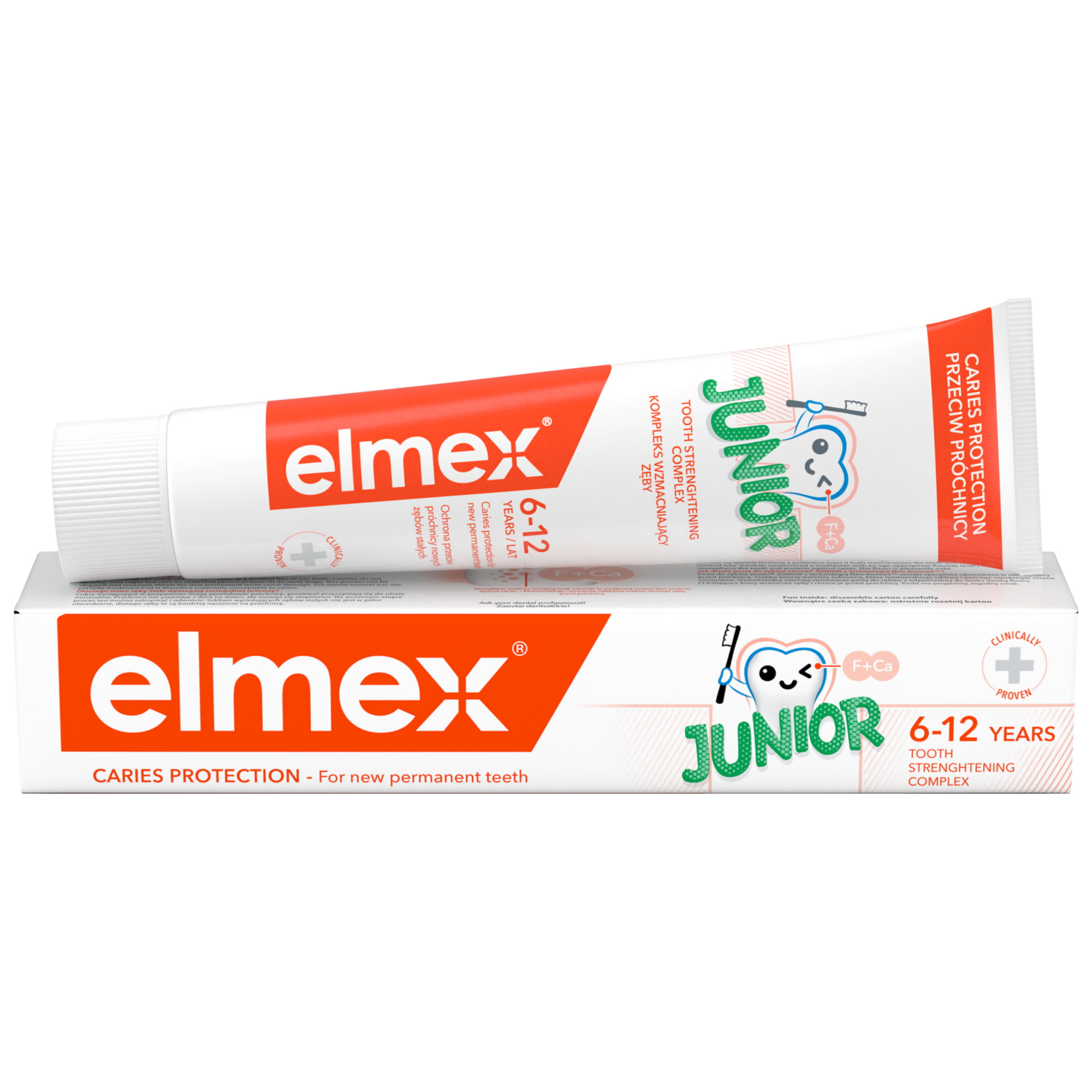 Elmex Junior, pasta do zębów z aminofluorkiem, dla dzieci 6-12 lat, 75 ml