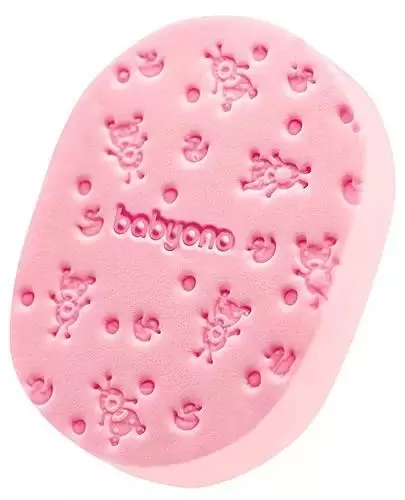 Babyono Delikatna gąbka kąpielowa dla dzieci i niemowląt różowa [063/02] zdjęcie