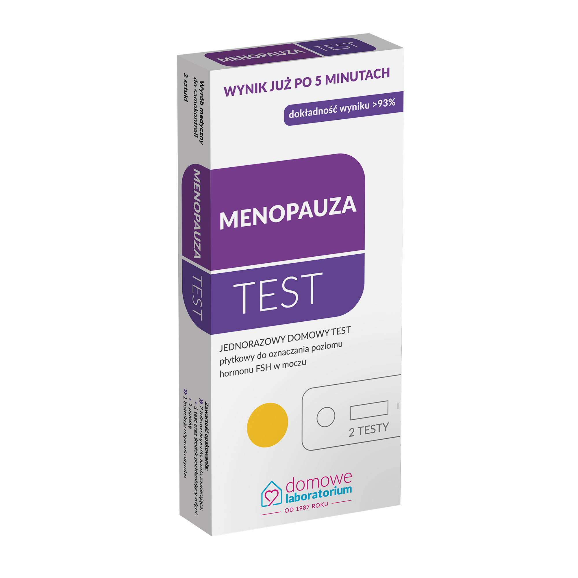 Domowe Laboratorium Menopauza test płytkowy do oceny poziom hormonu FSH 2 sztuki zdjęcie