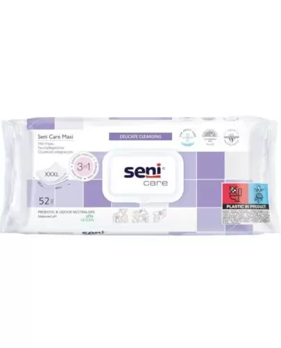 Seni Care Maxi chusteczki pielęgnacyjne, nasączane 3w1 XXXL 52 sztuki zdjęcie