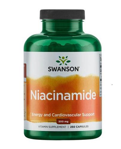 Swanson Niacinamide 500 mg - 250 kaps. - cena, opinie, skład zdjęcie