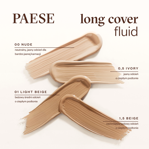 Paese Long cover fluid podkład w tubce 0,5 Ivory, 30 ml