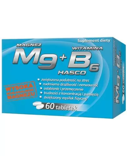 Mg magnez + witamina B6 60 tabletek Hasco zdjęcie