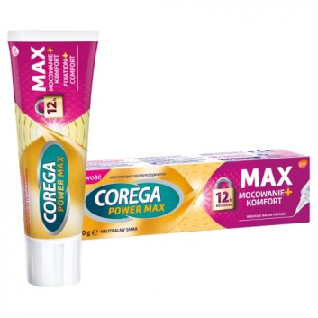 Corega Power Max Mocowanie + Komfort krem mocujący do protez zębowych 40 g