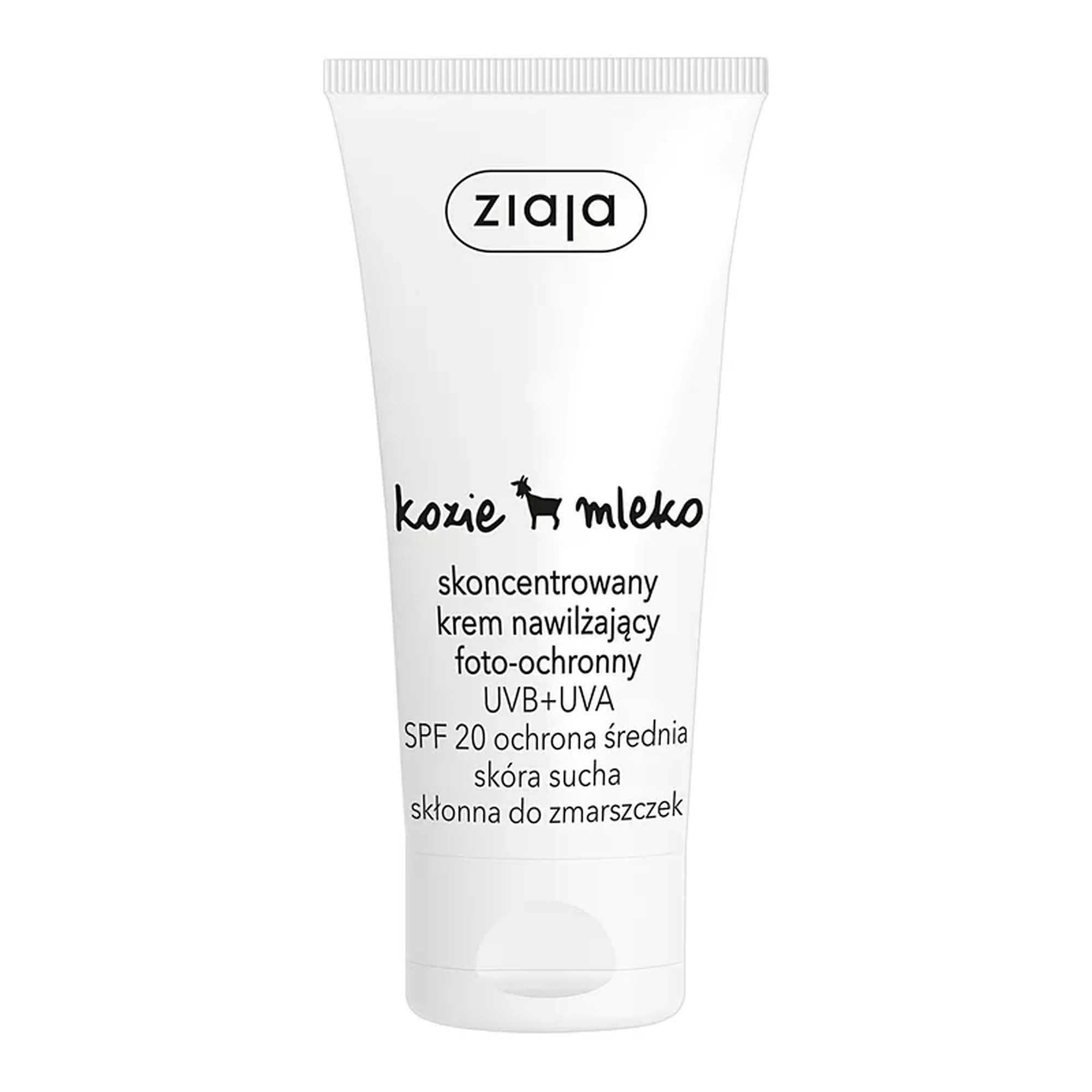 Ziaja Kozie Mleko skoncentrowany krem nawilżający foto-ochronny UVB + UVA SPF 20 ochrona średnia 50 ml zdjęcie