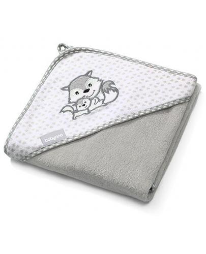 BabyOno okrycie kąpielowe z kapturem 100 x 100 cm szary 1 sztuka [346/03] zdjęcie