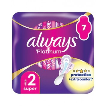 Always Platinum Super 2 Podpaski ze skrzydełkami, 7sztuk