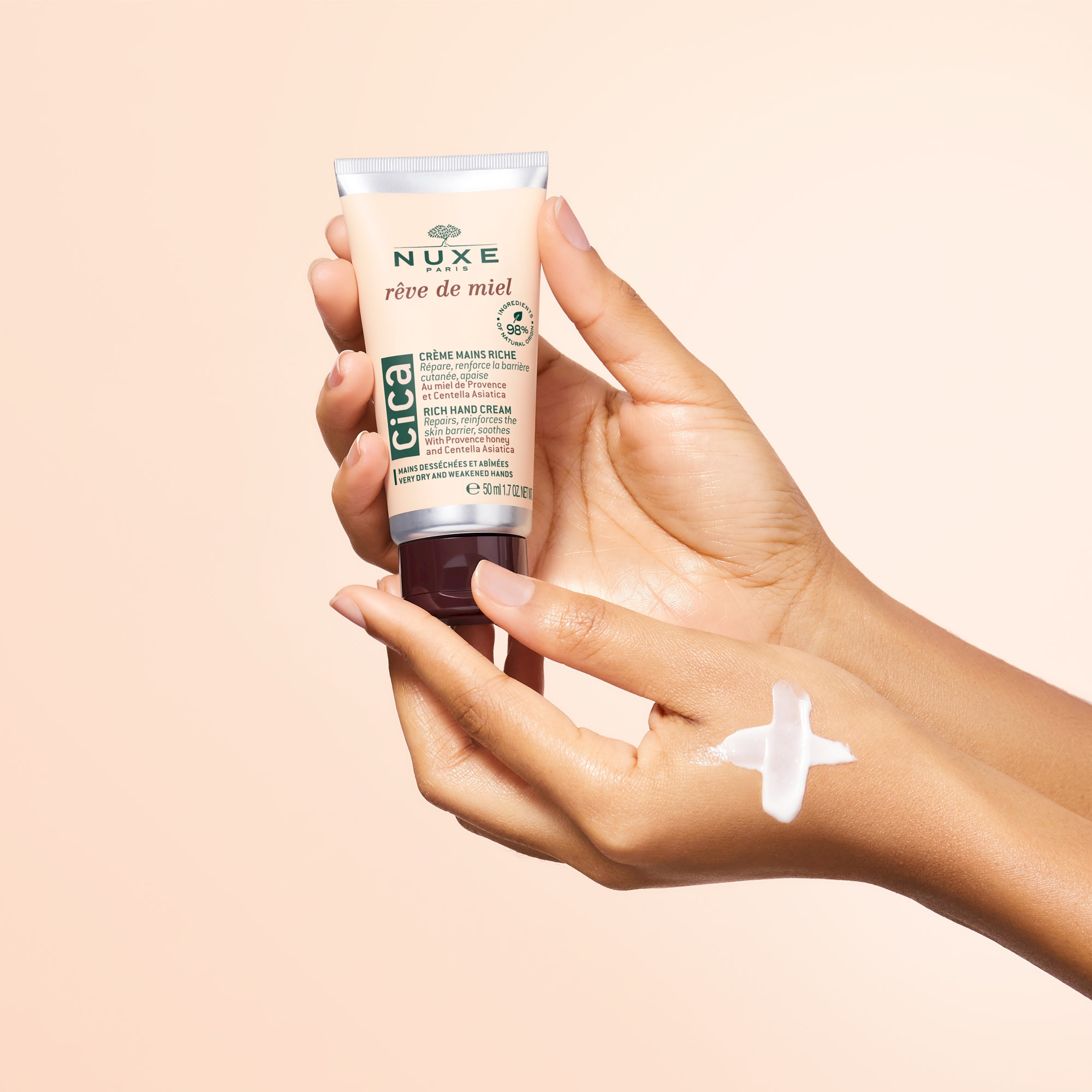 Nuxe Reve de Miel Cica, zestaw krem naprawczy do rąk, 2 x 50 ml