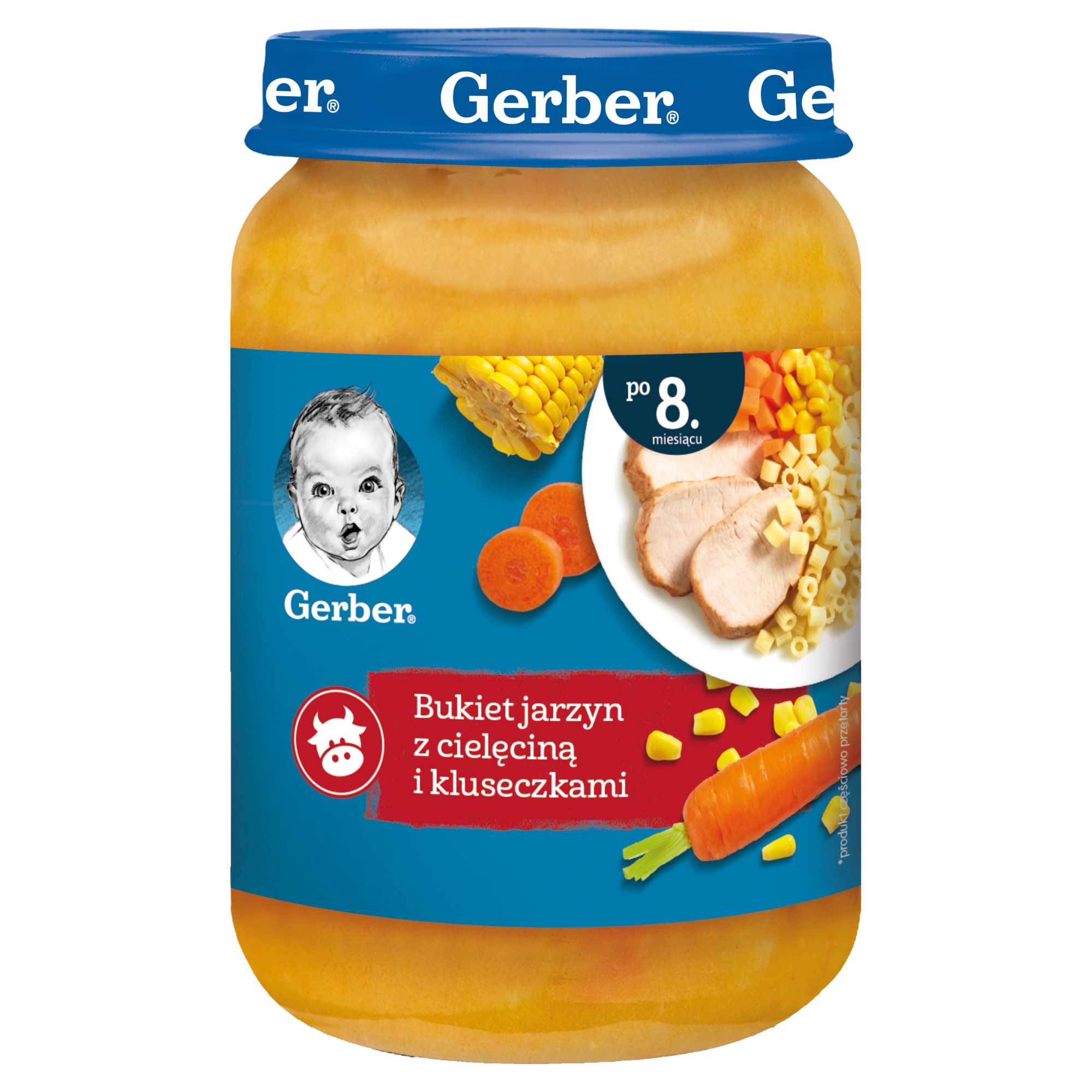 GERBER Obiadek bukiet jarzyn z cielęciną i kluseczkami po 8 miesiącu - 190 g zdjęcie