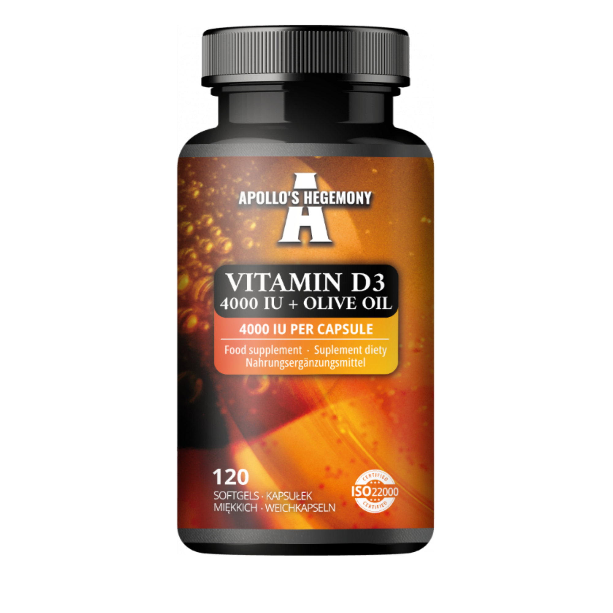 (30) Apollo's Hegemony, Vitamin D3 4000 IU+Olive Oil, kapsułki, 120 sztuk zdjęcie