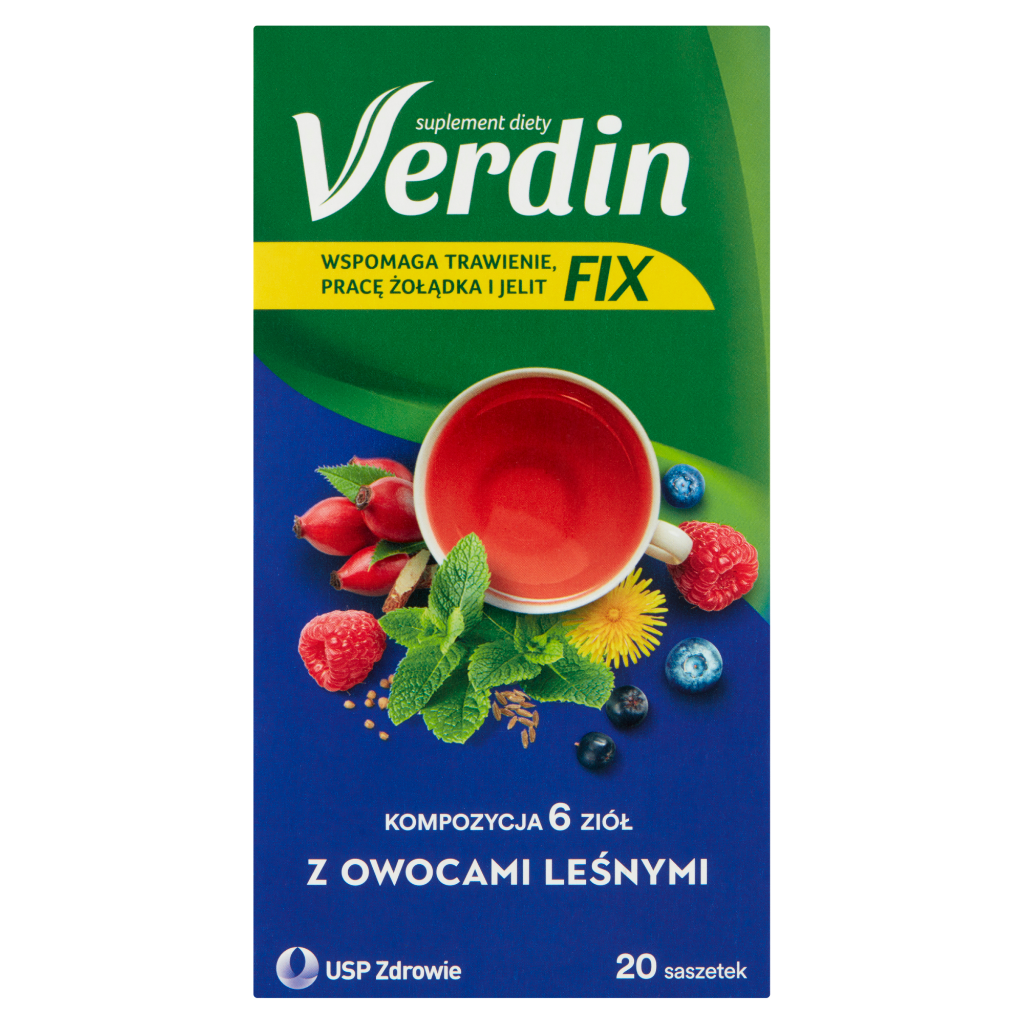 Verdin Fix mieszanka 6 ziół z owocami leśnymi 20 saszetek zdjęcie