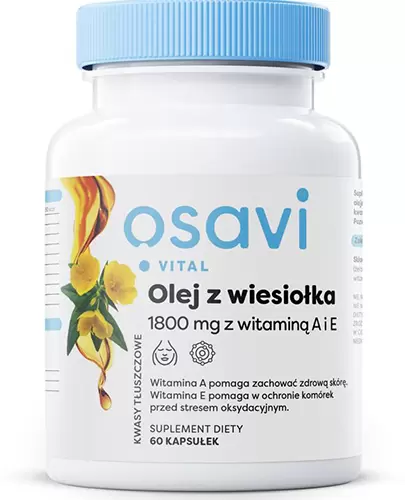 Osavi Olej z wiesiołka 1800 mg z witaminą A i E 60 kapsułek zdjęcie