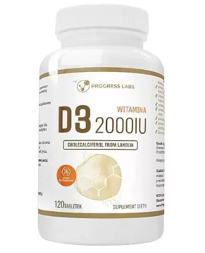 Progress Labs Witamina D3 2000 IU 120 tabletek zdjęcie