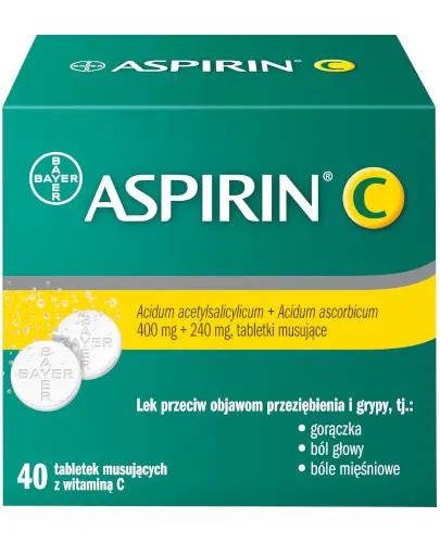 Aspirin C, 400 mg + 240 mg, tabletki musujące, 40 sztuk zdjęcie