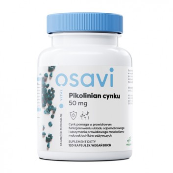 Pikolinian Cynku 50 mg, 120 vegan kaps., cena, opinie, właściwości