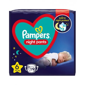Pampers Night Pants 6 pieluchomajtki extra large +15 kg, 19 sztuk