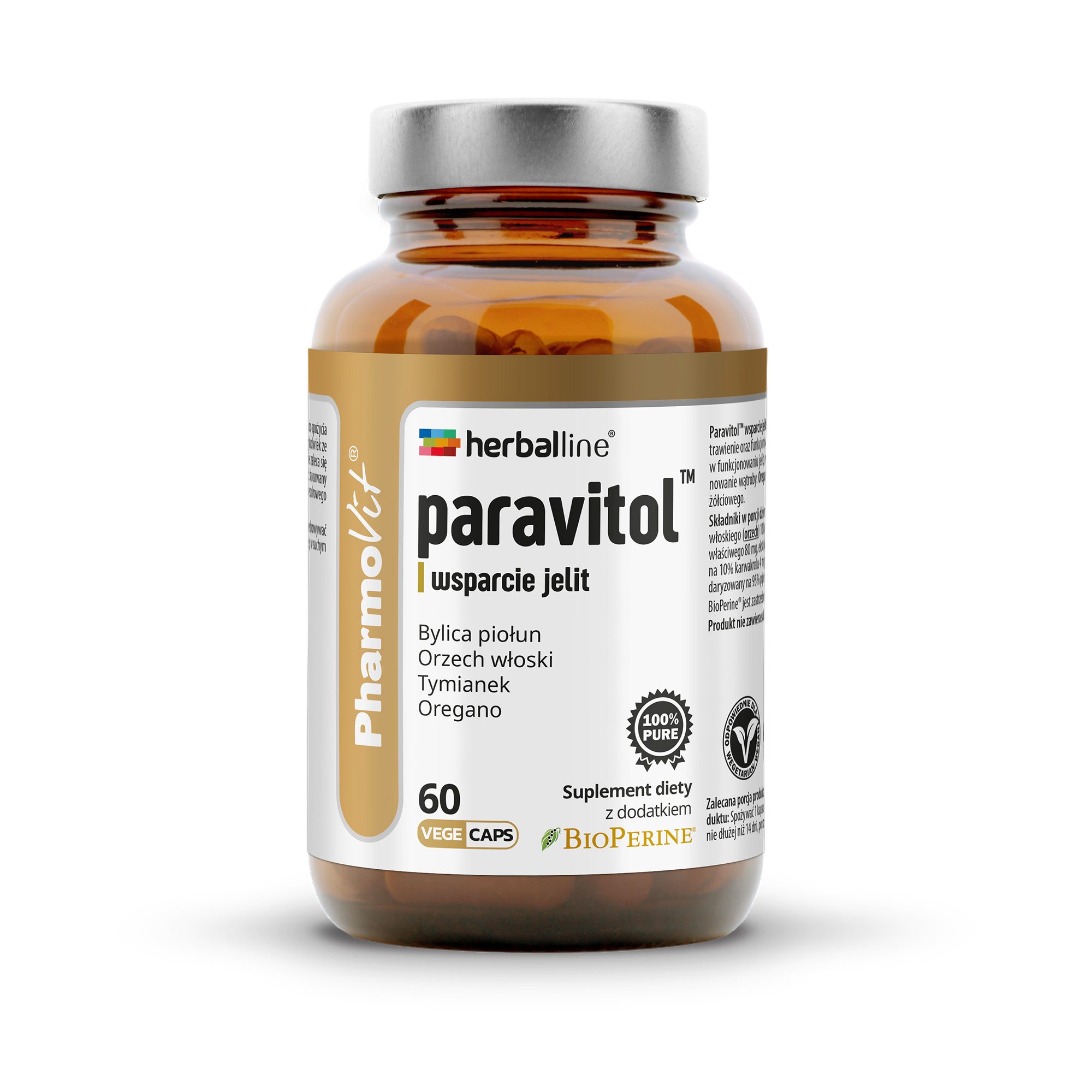 PharmoVit Paravitol wsparcie jelit, kapsułki, 60 sztuk zdjęcie