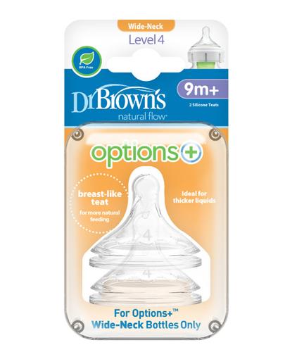 DR BROWN'S Smoczek do butelki Options+ Szeroka szyjka 9m+ - 2 sztuki zdjęcie