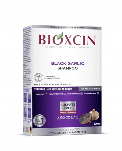 Bioxcin, Szampon przeciw wypadaniu włosów, czarny czosnek, 300 ml zdjęcie
