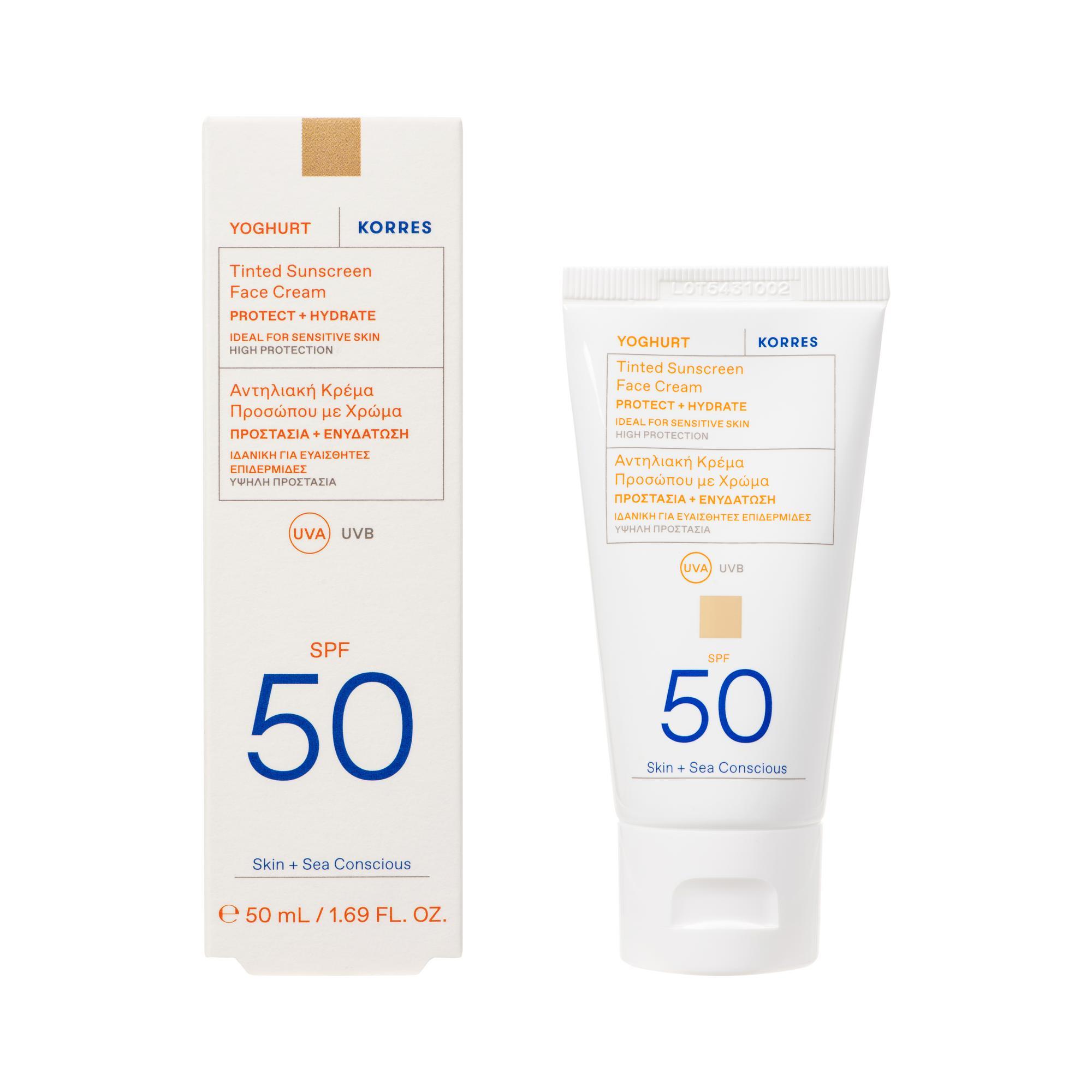 Korres Yoghurt, koloryzujący krem do twarzy SPF 50, 50 ml