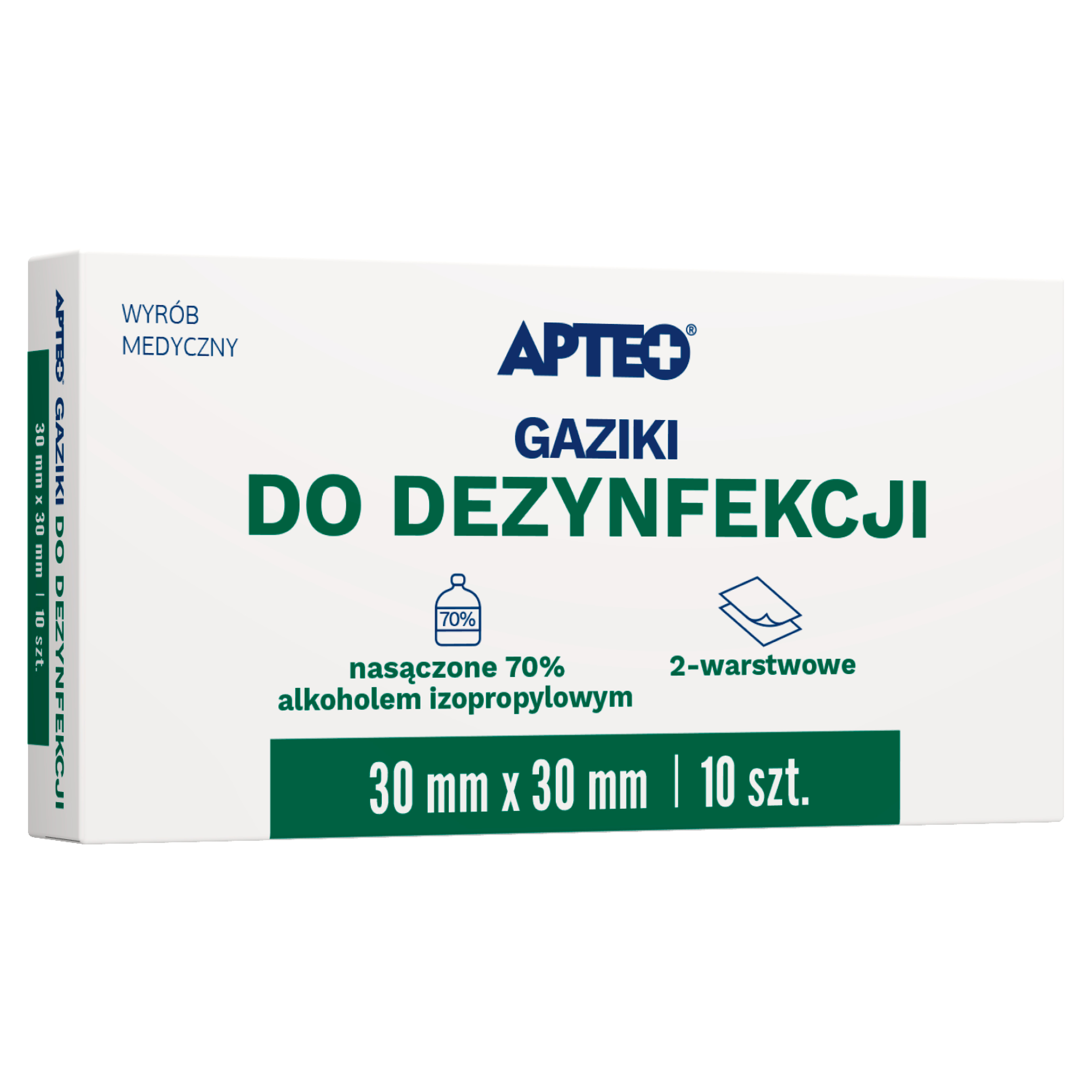 Apteo gaziki do dezynfekcji 30 mm x 30 mm 10 sztuk zdjęcie